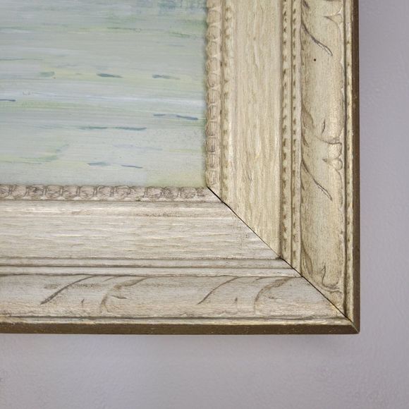 Original Seascape Oil Painting by D.Bodrah Sailing the Waters Vtg Art Wood Frame - Picture 8 of 13